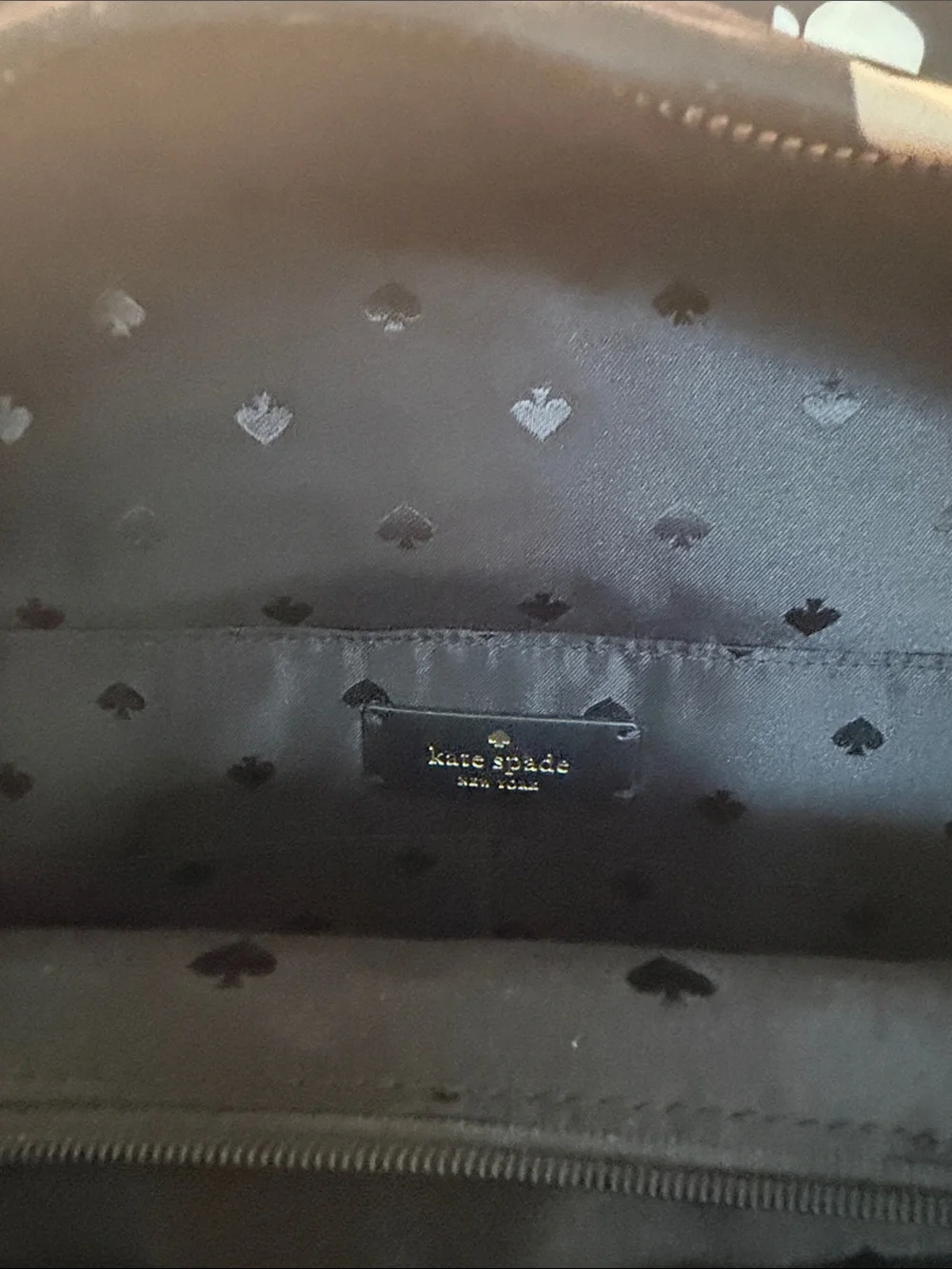 kate spade navy and cream apple print backpack with wristlet